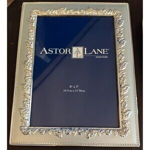 Astor Lane Essentials Frame Pewter Flowered Vine Border Design Holds 5" X 7"
